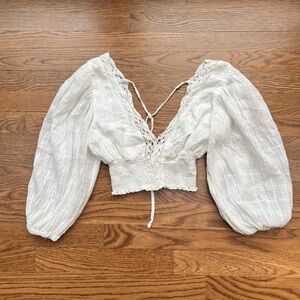 Cotton Candy White Blouse with Elegant Design